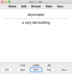 anki answer 1