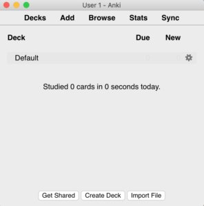 anki home screen