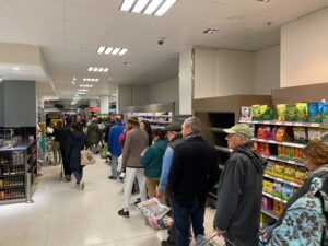 people queuing